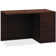 10500 Series L Workstation Return, Full-height Right Ped, 48w X 24d X 29.5h, Mahogany