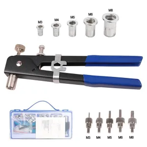 86pcs Rivet Nut Gun Nut Setter Kit Hand Riveter Rivnut Setting