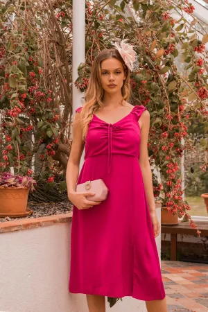 Adeline Pink Midi Dress