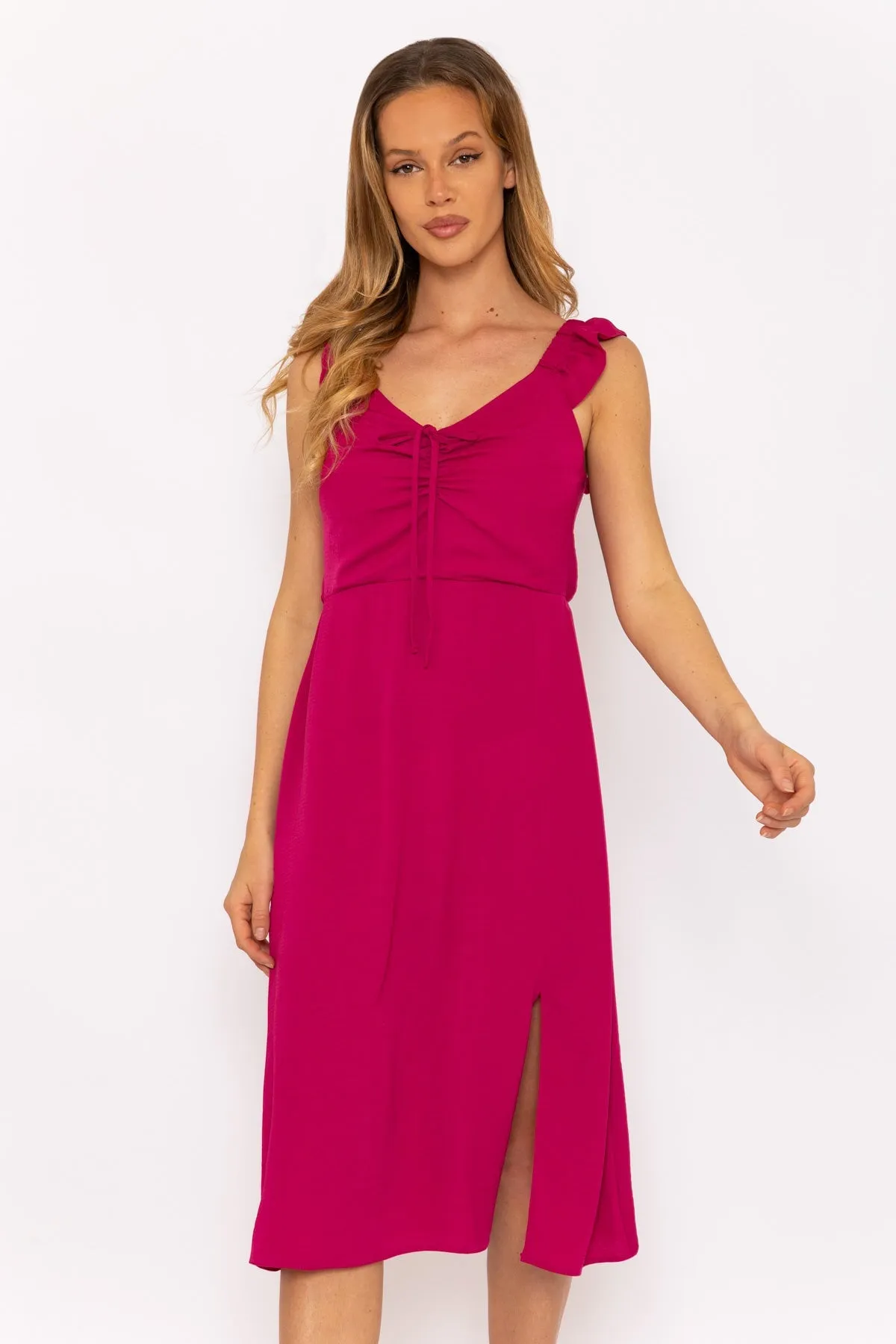 Adeline Pink Midi Dress