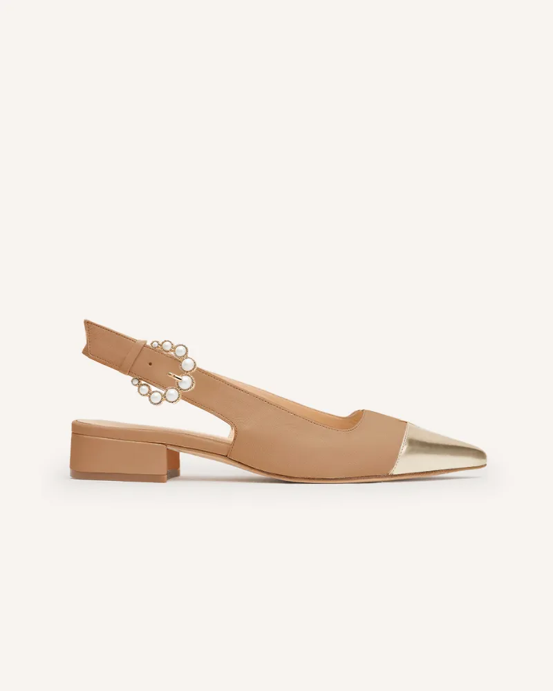 Alicia Tan & Gold Flats