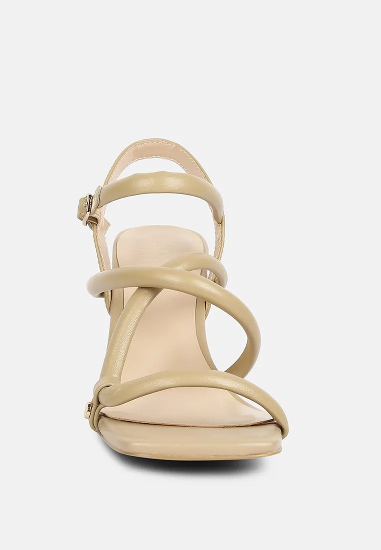 artha open square toe block heel sandals