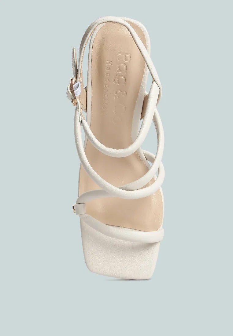 artha open square toe block heel sandals