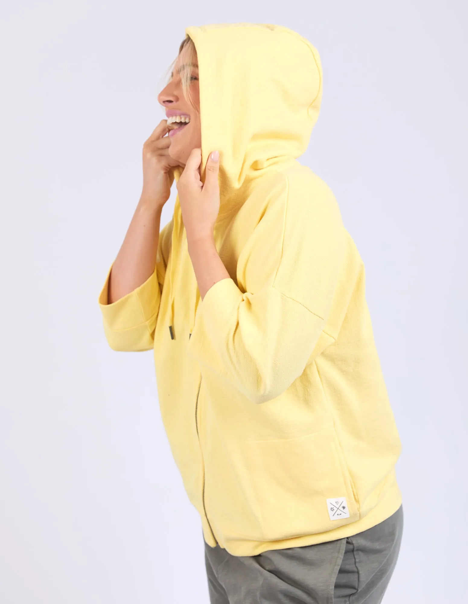 Beachy Zip Hoodie Pale Banana