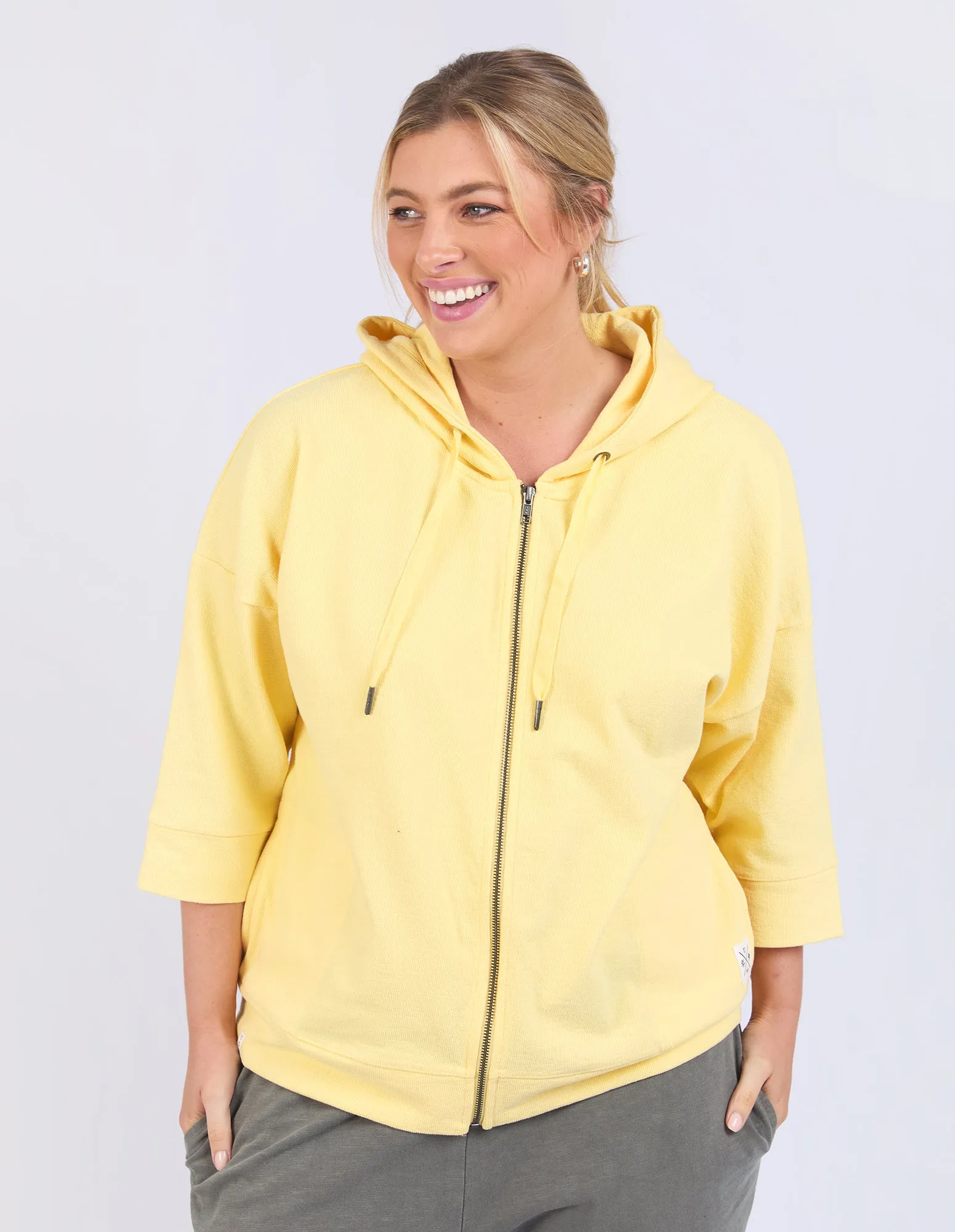 Beachy Zip Hoodie Pale Banana