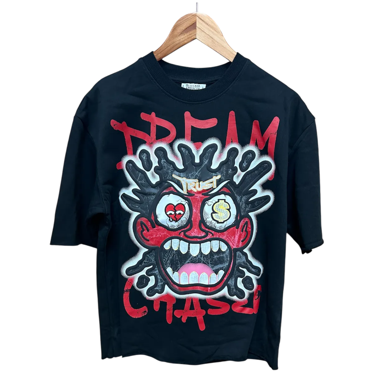 BLEECKER & MERCER DREAM CHASER CROPPED OVERSIZE T-SHIRTS BLACK