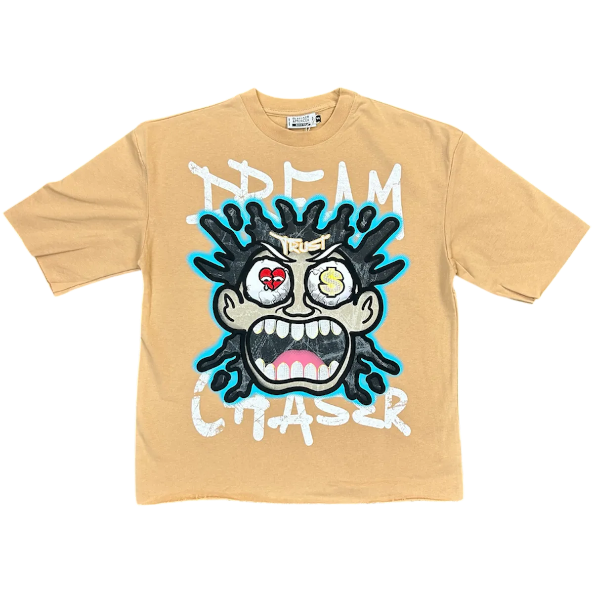 BLEECKER & MERCER DREAM CHASER CROPPED OVERSIZE T-SHIRTS KHAKI