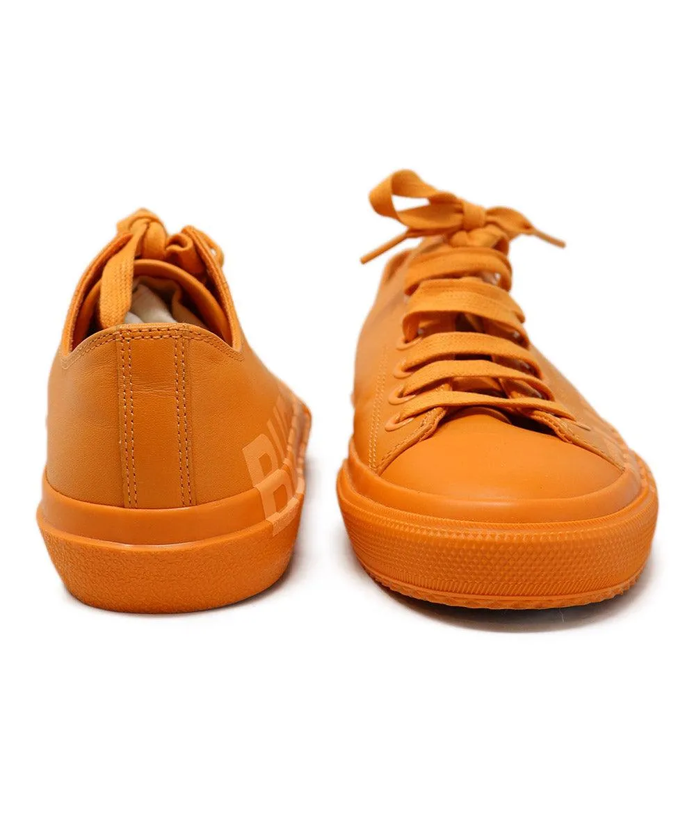 Burberry Orange Leather Sneakers sz 9