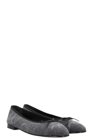 CHANEL Classic Ballet Flats Denim Grey