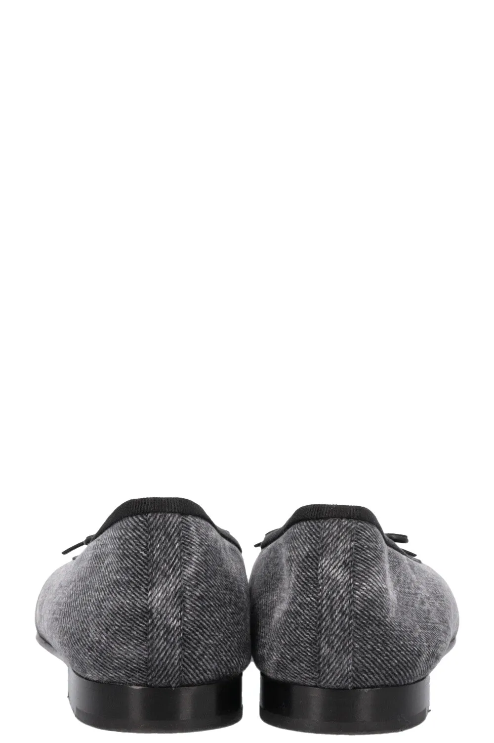 CHANEL Classic Ballet Flats Denim Grey
