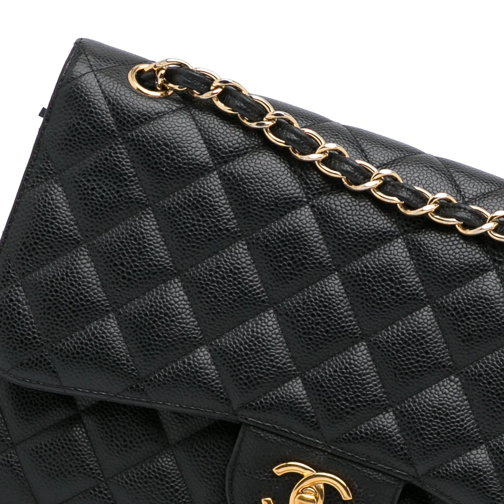 Chanel Classic Double Flap Jumbo Black Caviar Gold