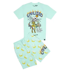 CIVILIZED MEN'S SHORTS SETS - LT MINT CV1514