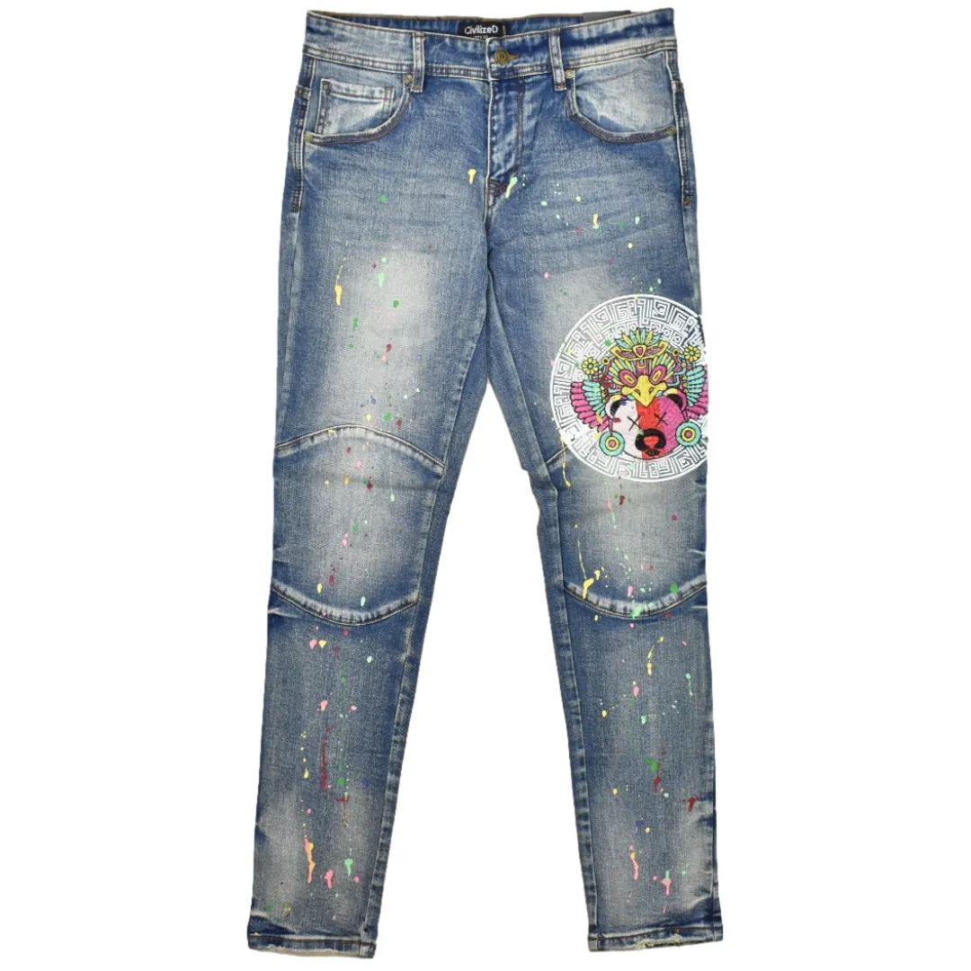 CIVILIZED SPLASH BEAR JEANS LT INDIGO
