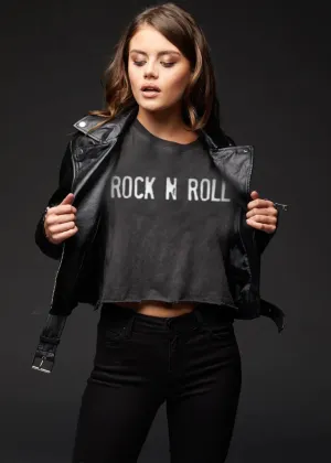 CROPPED ROCK N ROLL T SHIRT