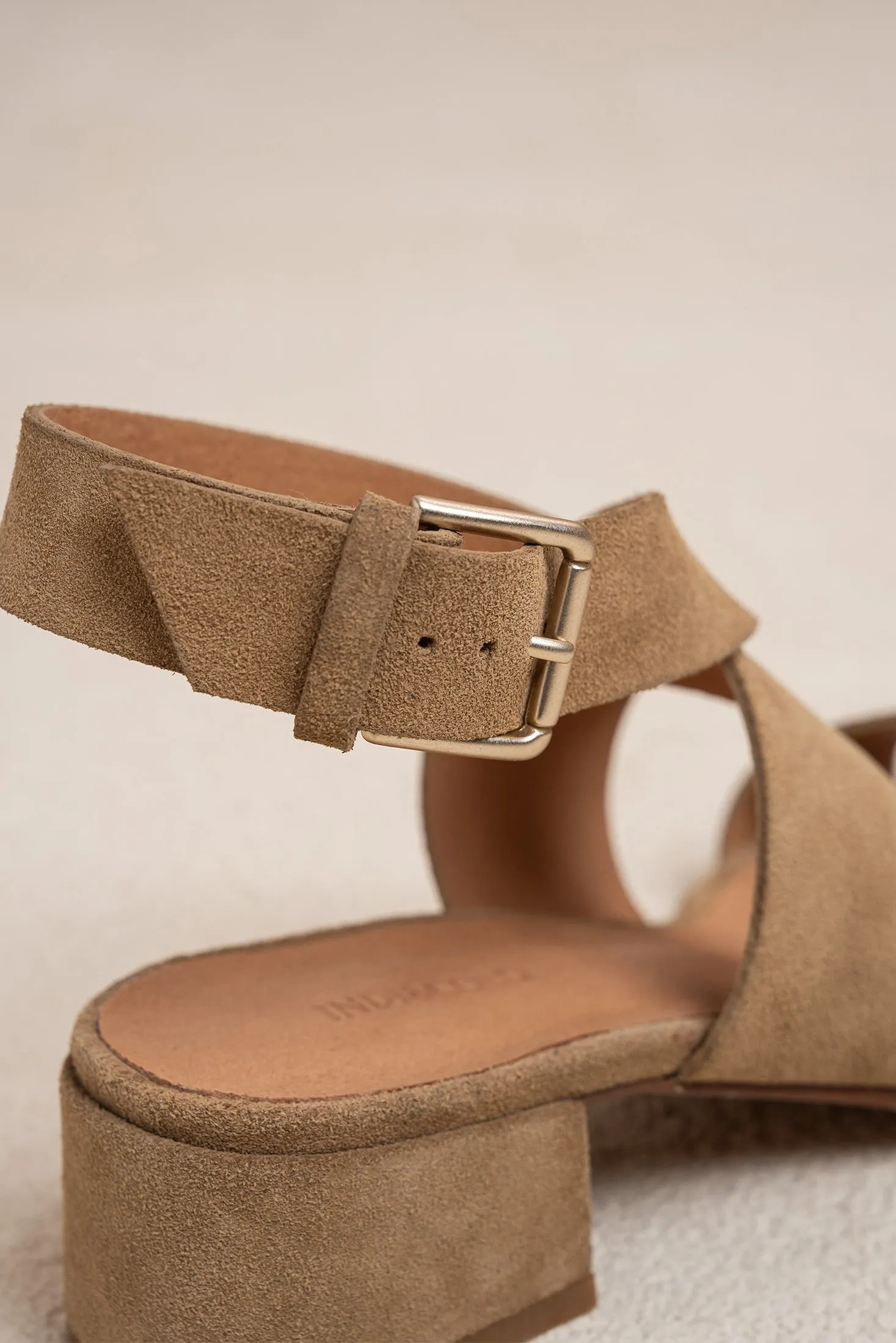 CROSSED SUEDE SANDALS