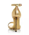 DOLCE & GABBANA Gold Almond Toe Sculpted Heel Sandals