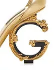 DOLCE & GABBANA Gold Almond Toe Sculpted Heel Sandals