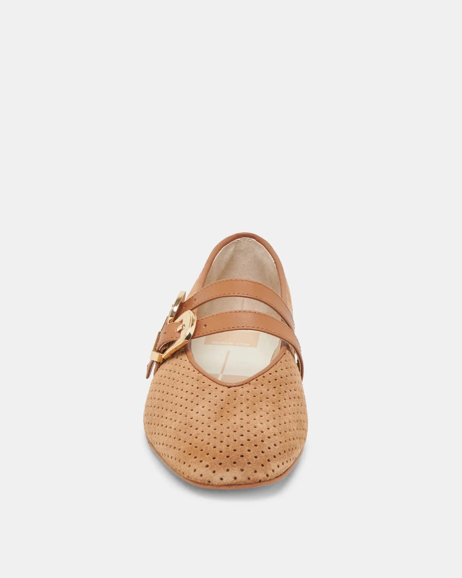 Dolce Vita Baylee Flat - Pecan Perforated Suede - FINAL SALE