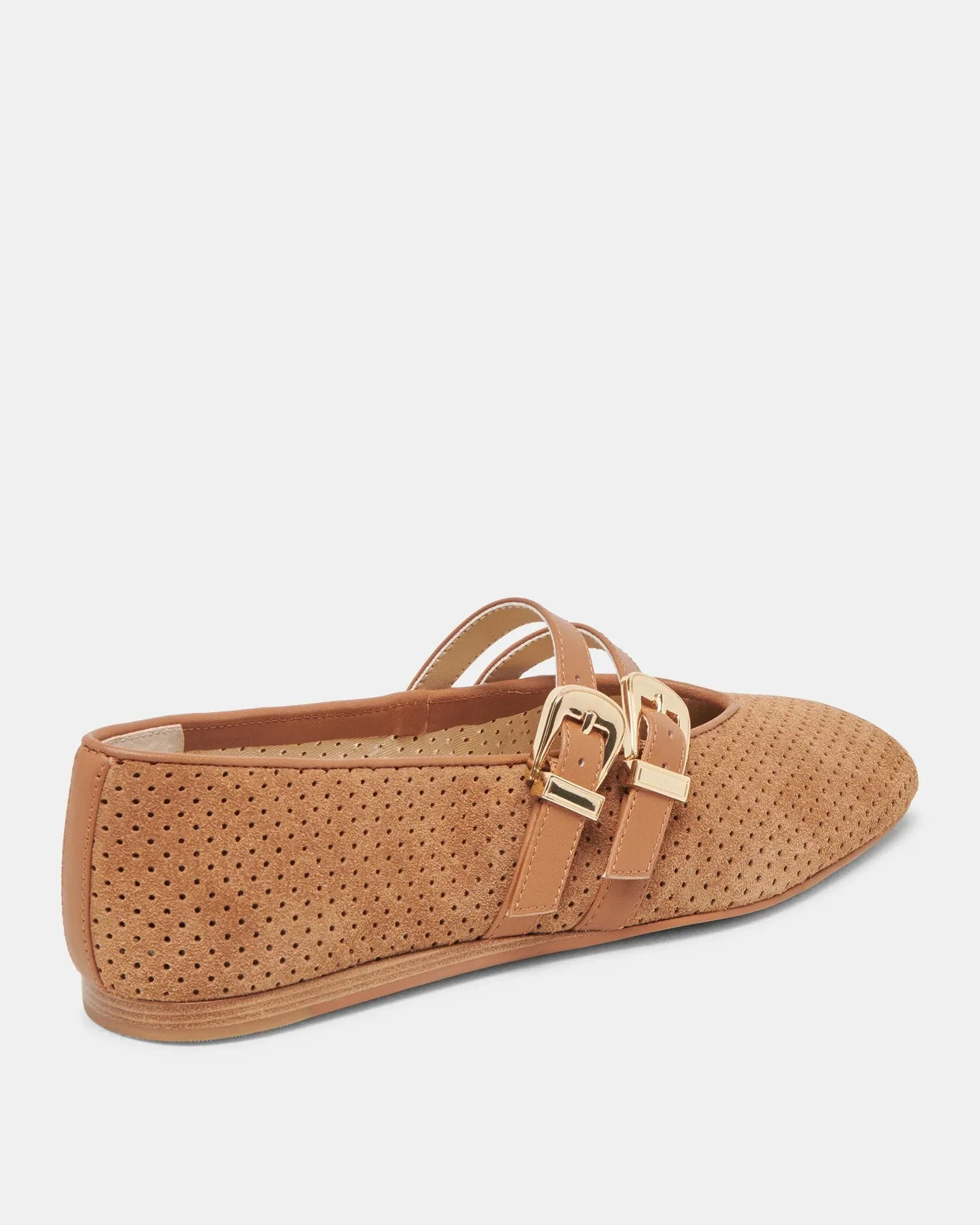 Dolce Vita Baylee Flat - Pecan Perforated Suede - FINAL SALE
