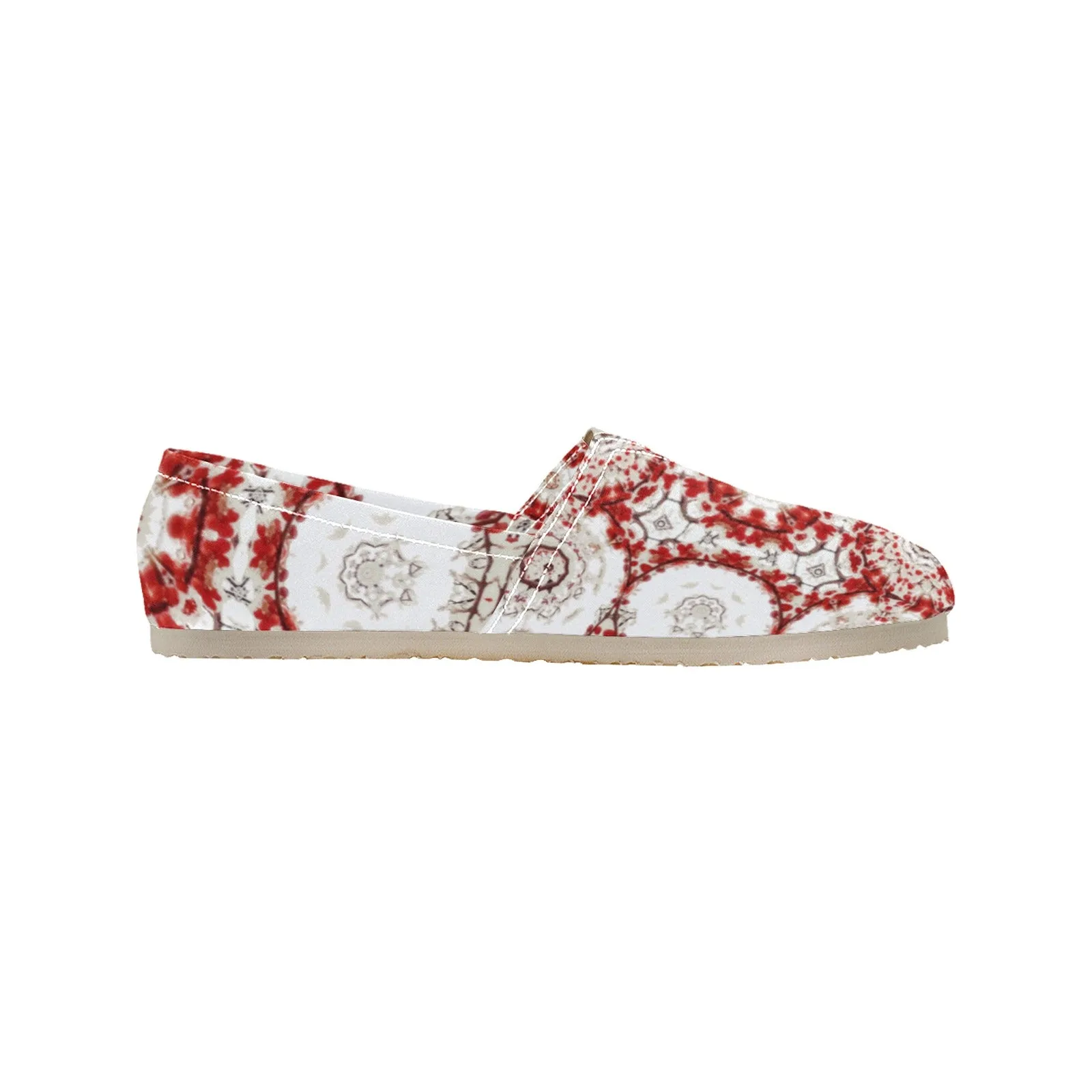 Espadrilles Canvas Frosty Buffalo Berries Red and White