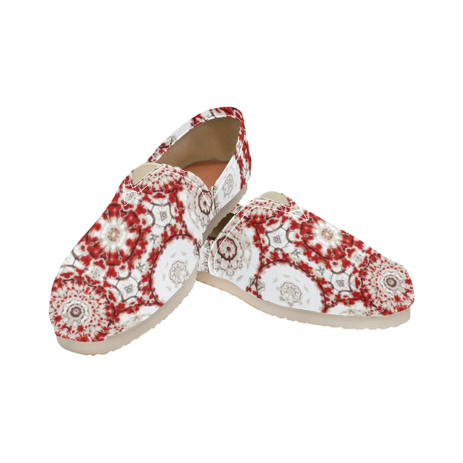 Espadrilles Canvas Frosty Buffalo Berries Red and White