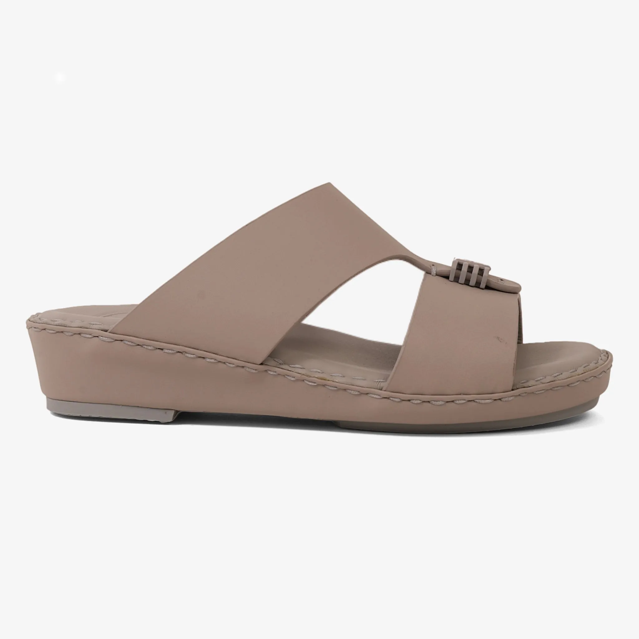 FARADA KIDS SLIDE WITH TEXTURED BUCKLE SANDALS WARM GREY