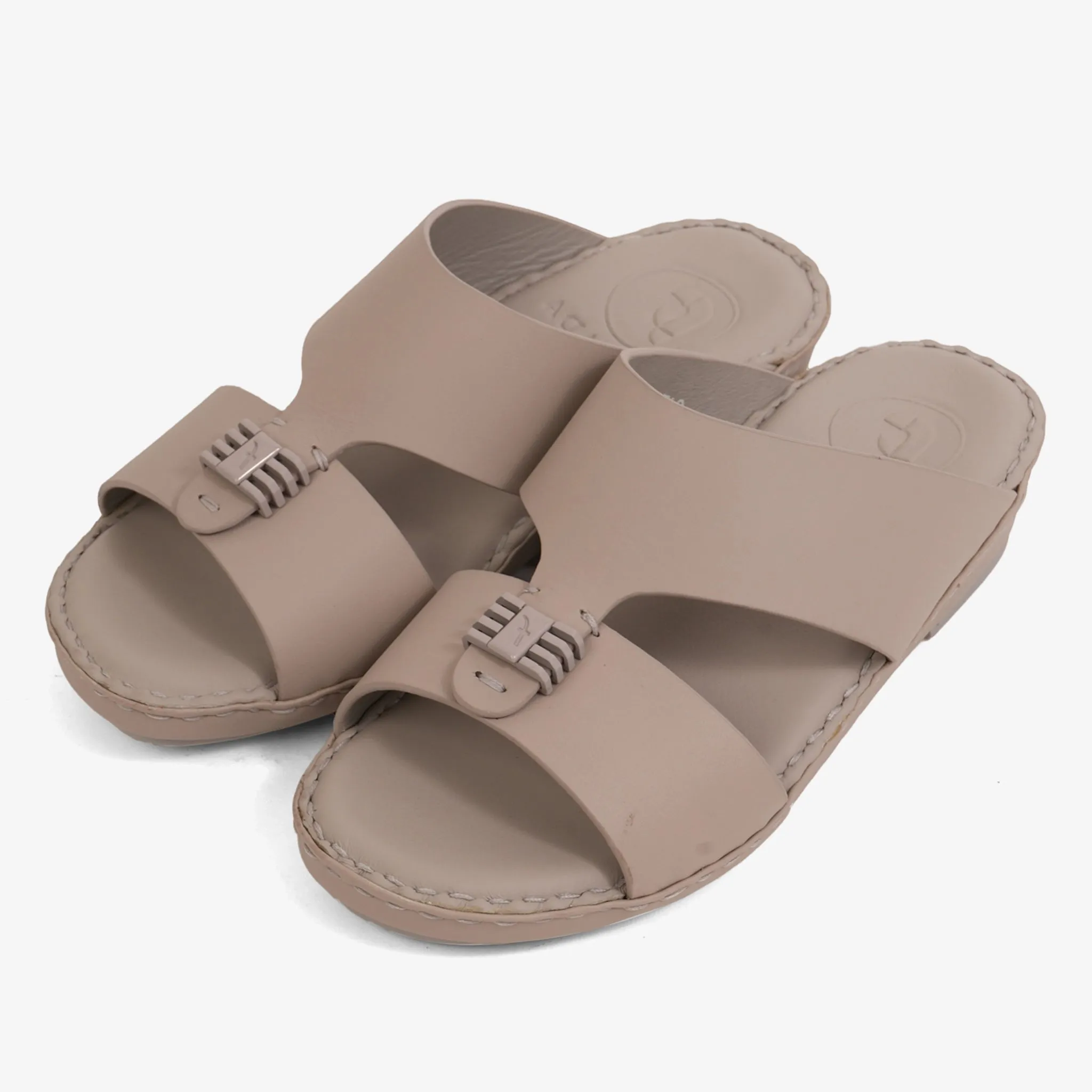 FARADA KIDS SLIDE WITH TEXTURED BUCKLE SANDALS WARM GREY