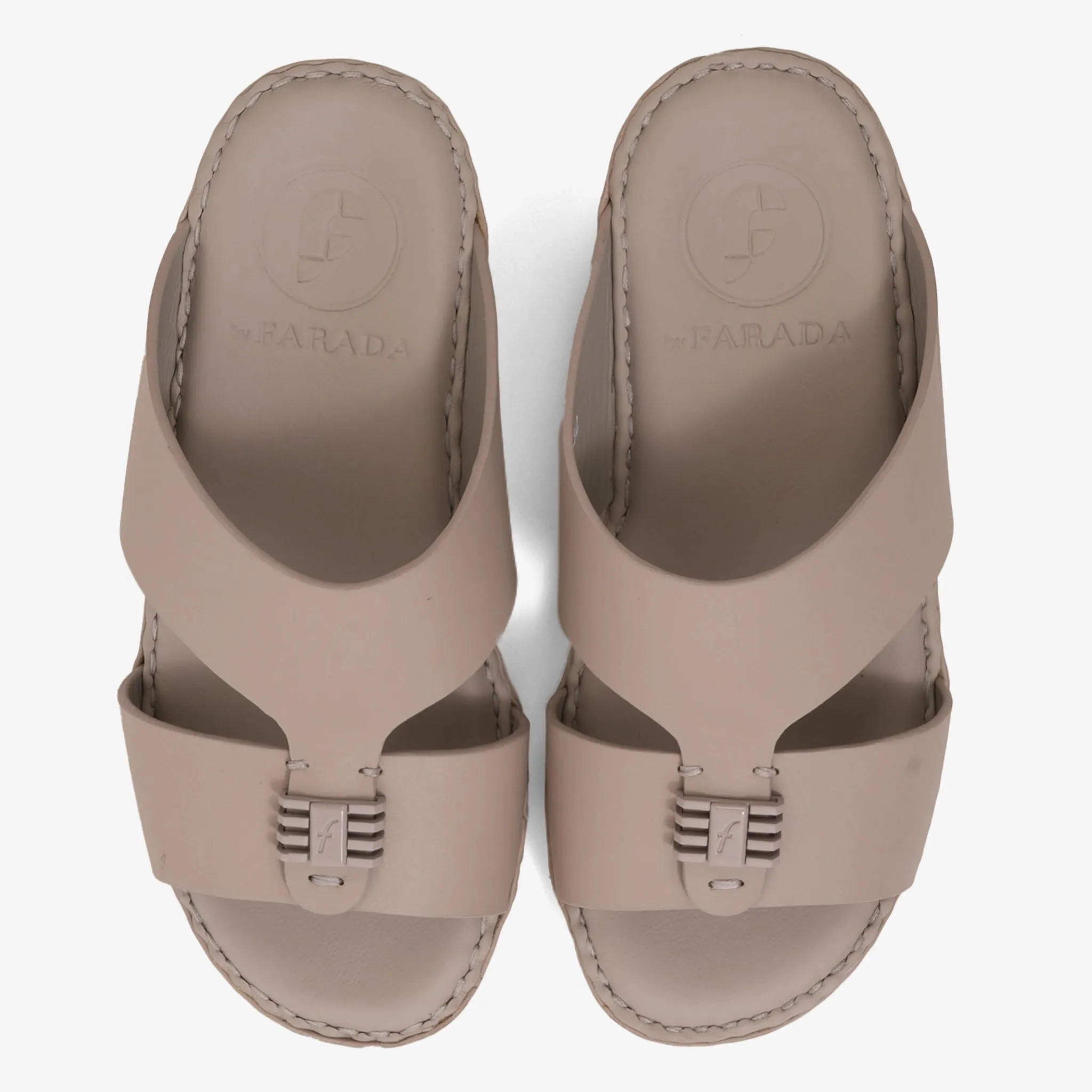 FARADA KIDS SLIDE WITH TEXTURED BUCKLE SANDALS WARM GREY