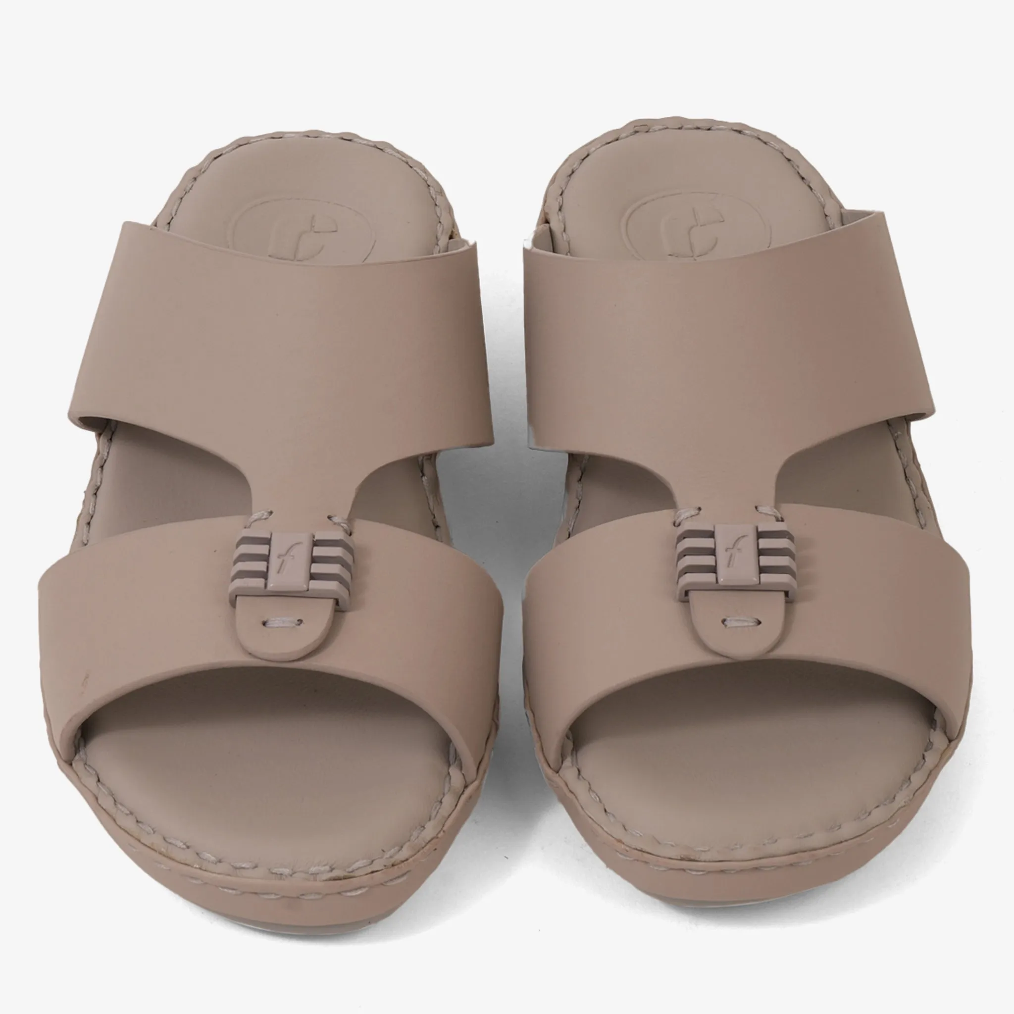FARADA KIDS SLIDE WITH TEXTURED BUCKLE SANDALS WARM GREY