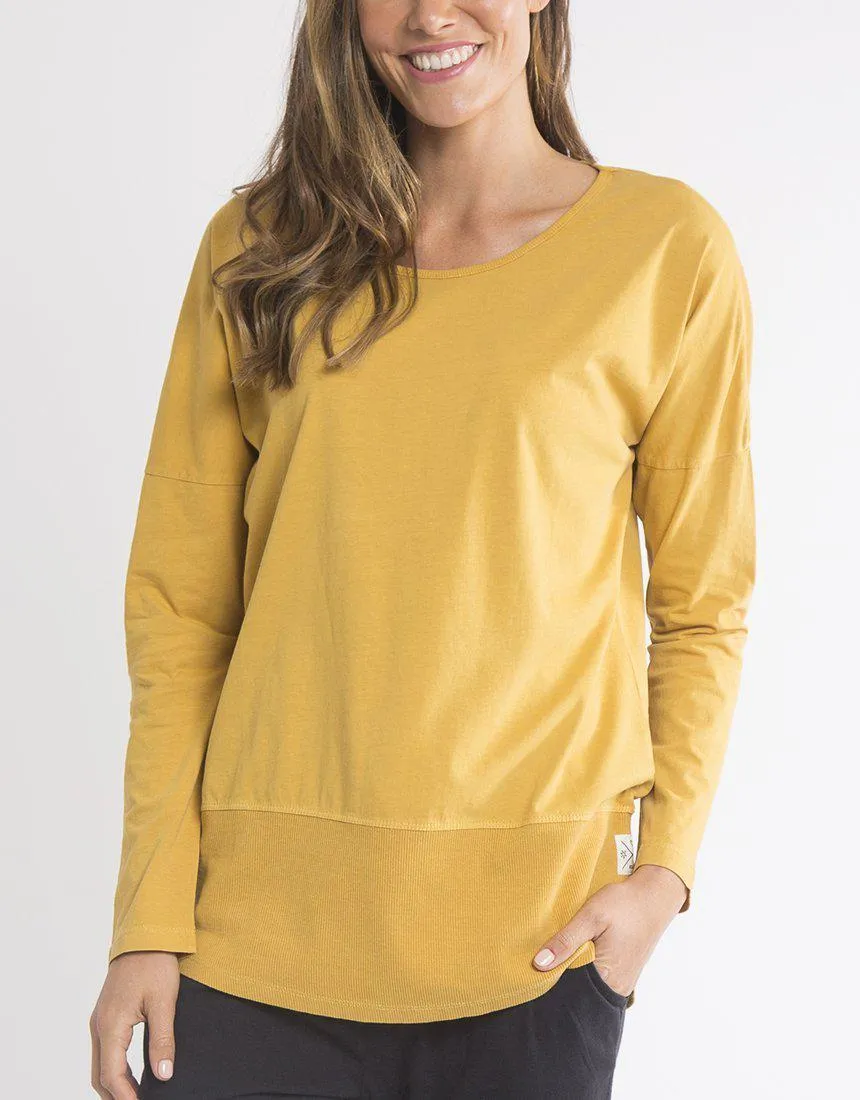Fundamental Rib Long Sleeve Tee - Mustard