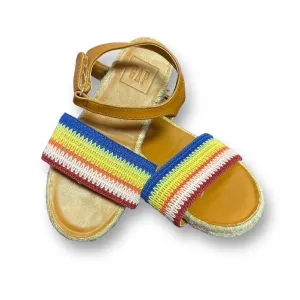 Gap Big Girl Size 11 Woven Rainbow Easy-Fasten Sandals