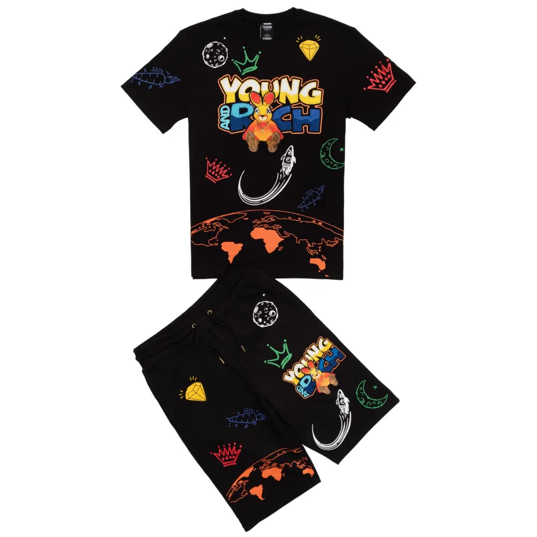 GENUINE YOUNG & RICH SHORT SETS - BLACK