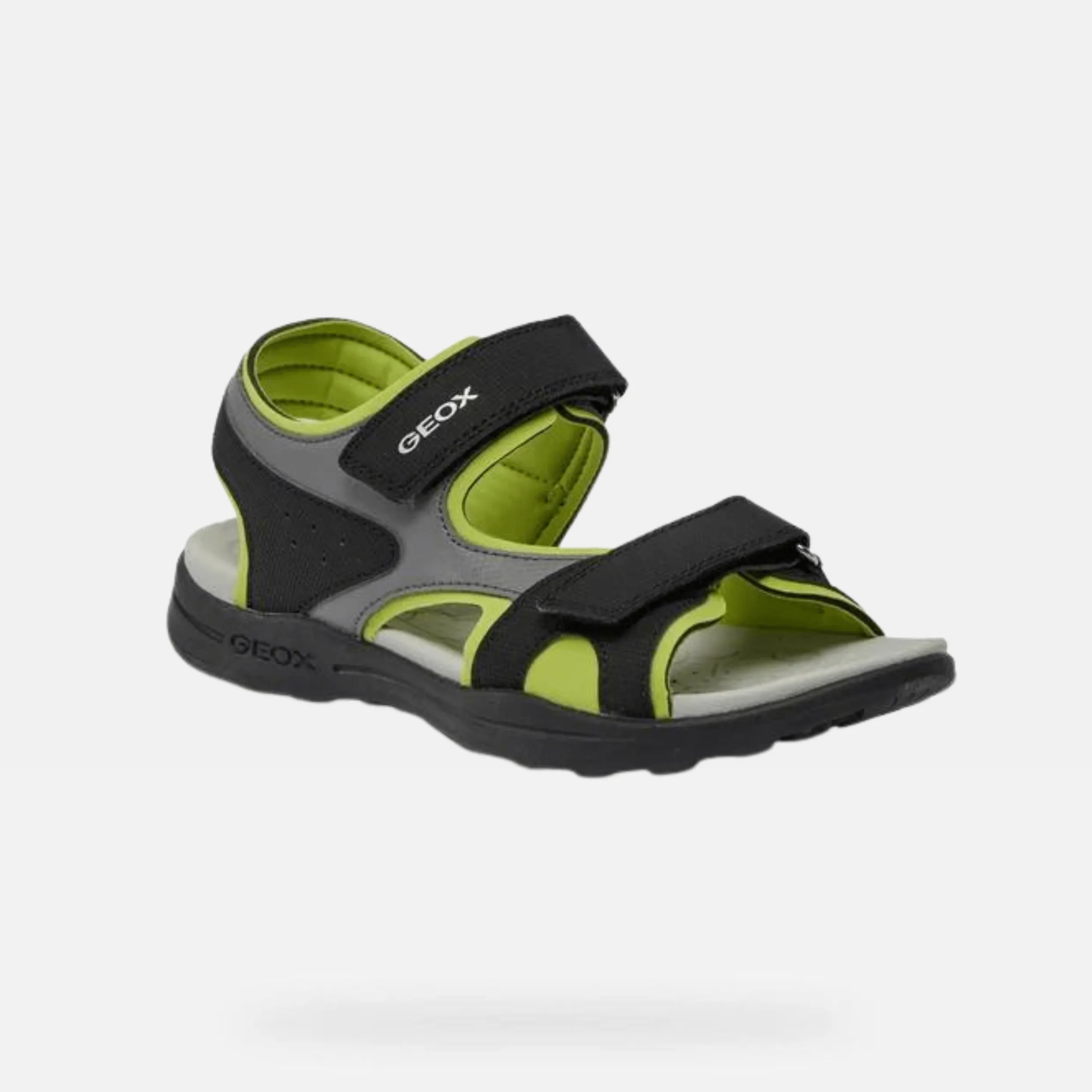 GEOX Boys J Vaniett Black/Lime Sandals