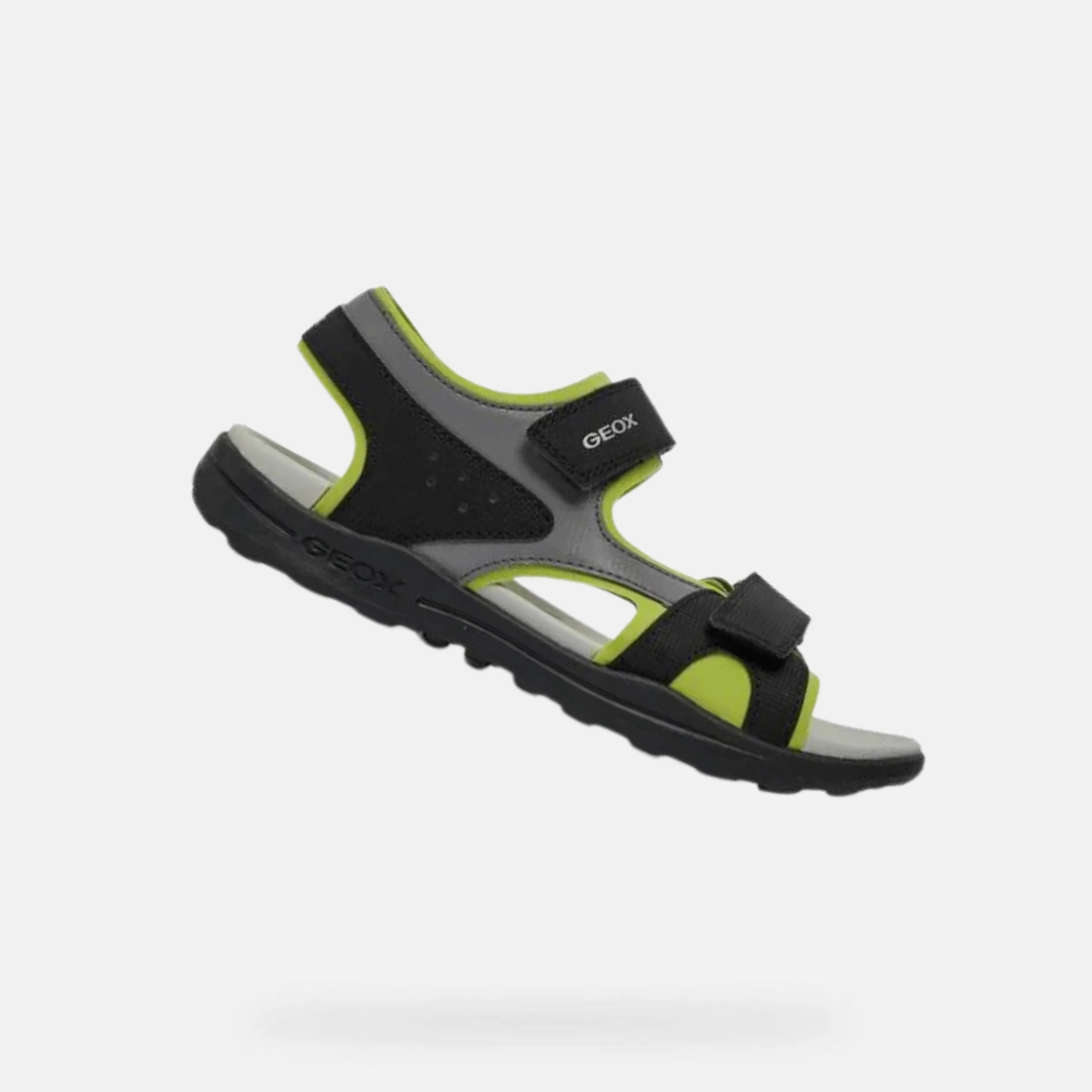 GEOX Boys J Vaniett Black/Lime Sandals