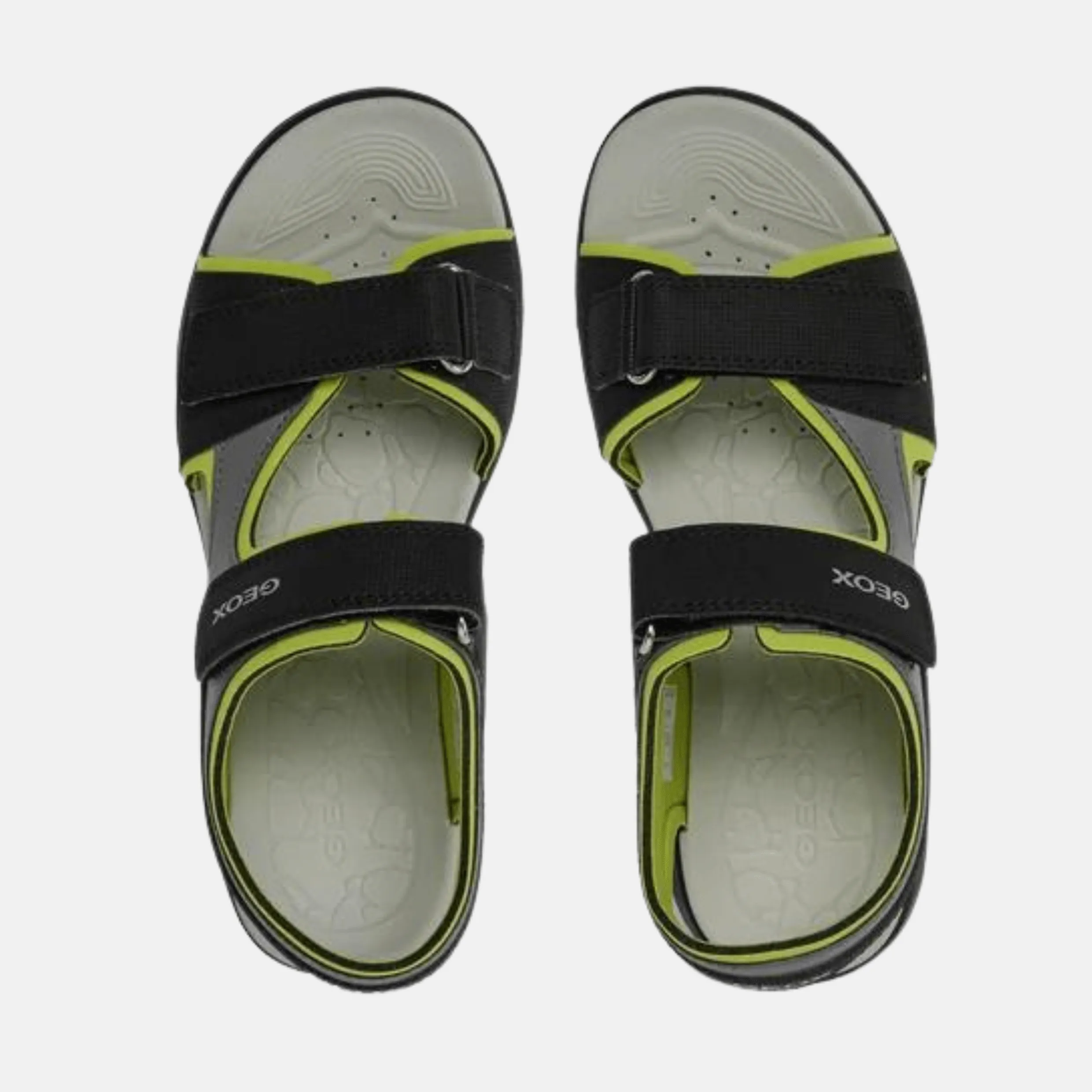 GEOX Boys J Vaniett Black/Lime Sandals