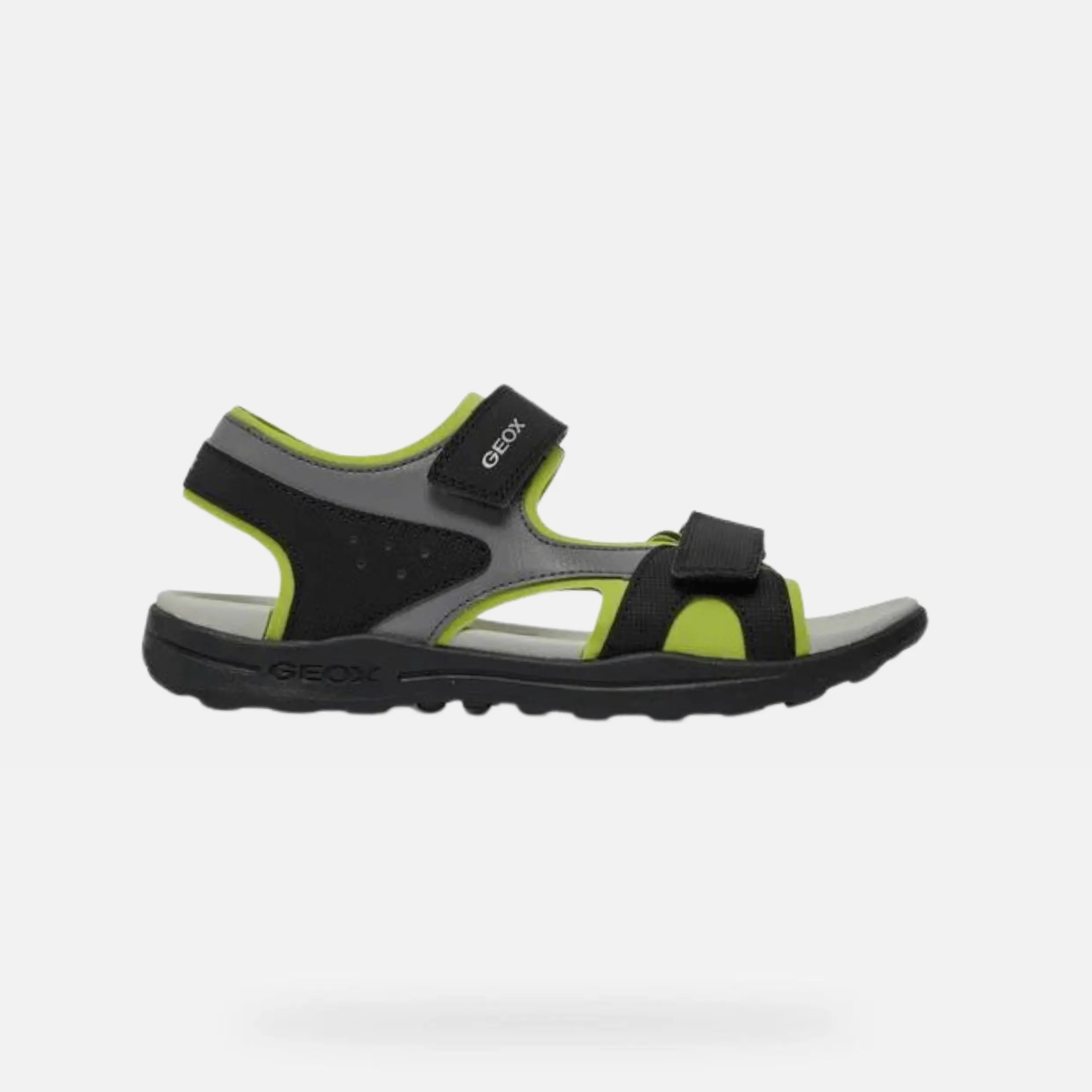 GEOX Boys J Vaniett Black/Lime Sandals