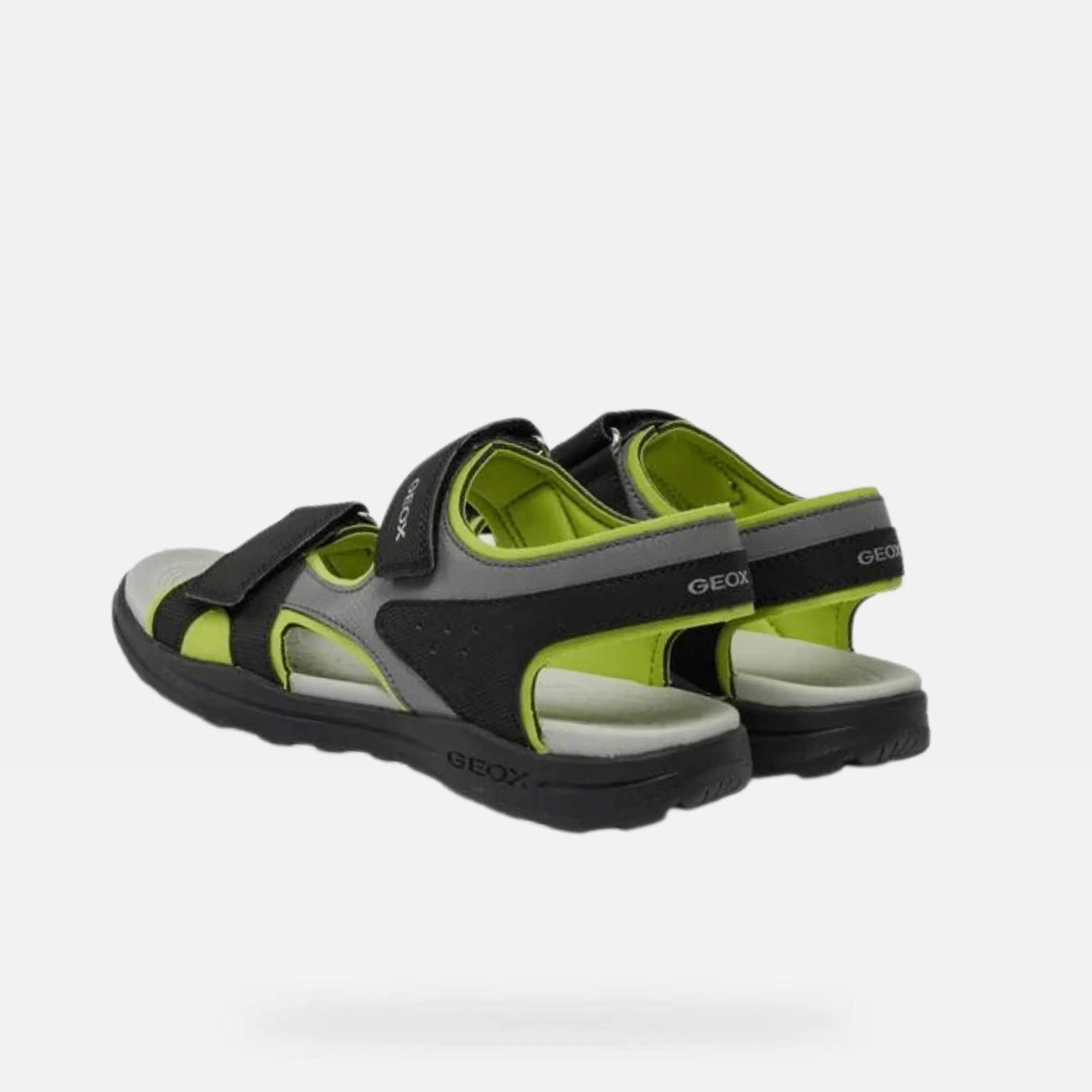 GEOX Boys J Vaniett Black/Lime Sandals
