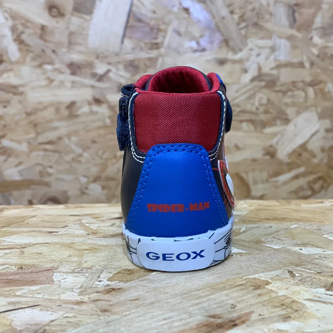 Geox Infant Kilwi Marvel Spiderman High Top Trainer - Navy / Royal