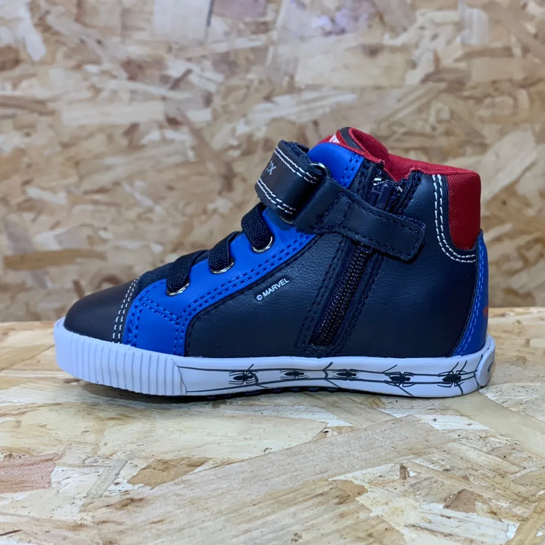 Geox Infant Kilwi Marvel Spiderman High Top Trainer - Navy / Royal