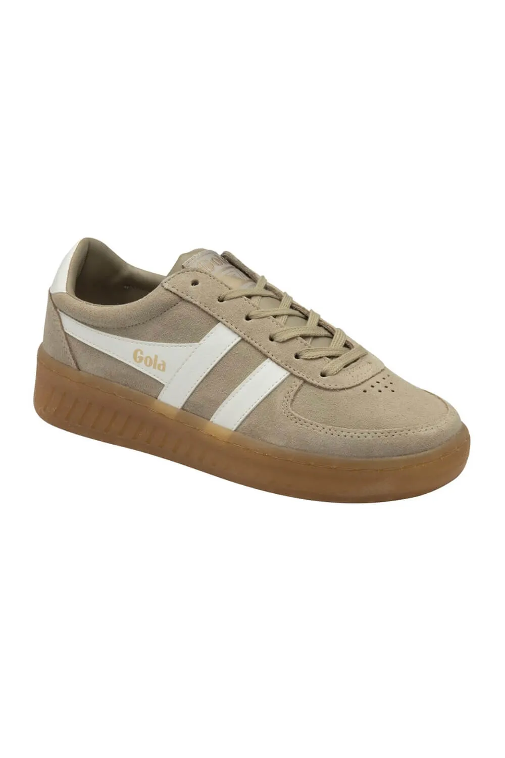 Gola Grandslam Suede Sneakers for Women in Bone/Off White/Gum | CLA589-BONE/GUM