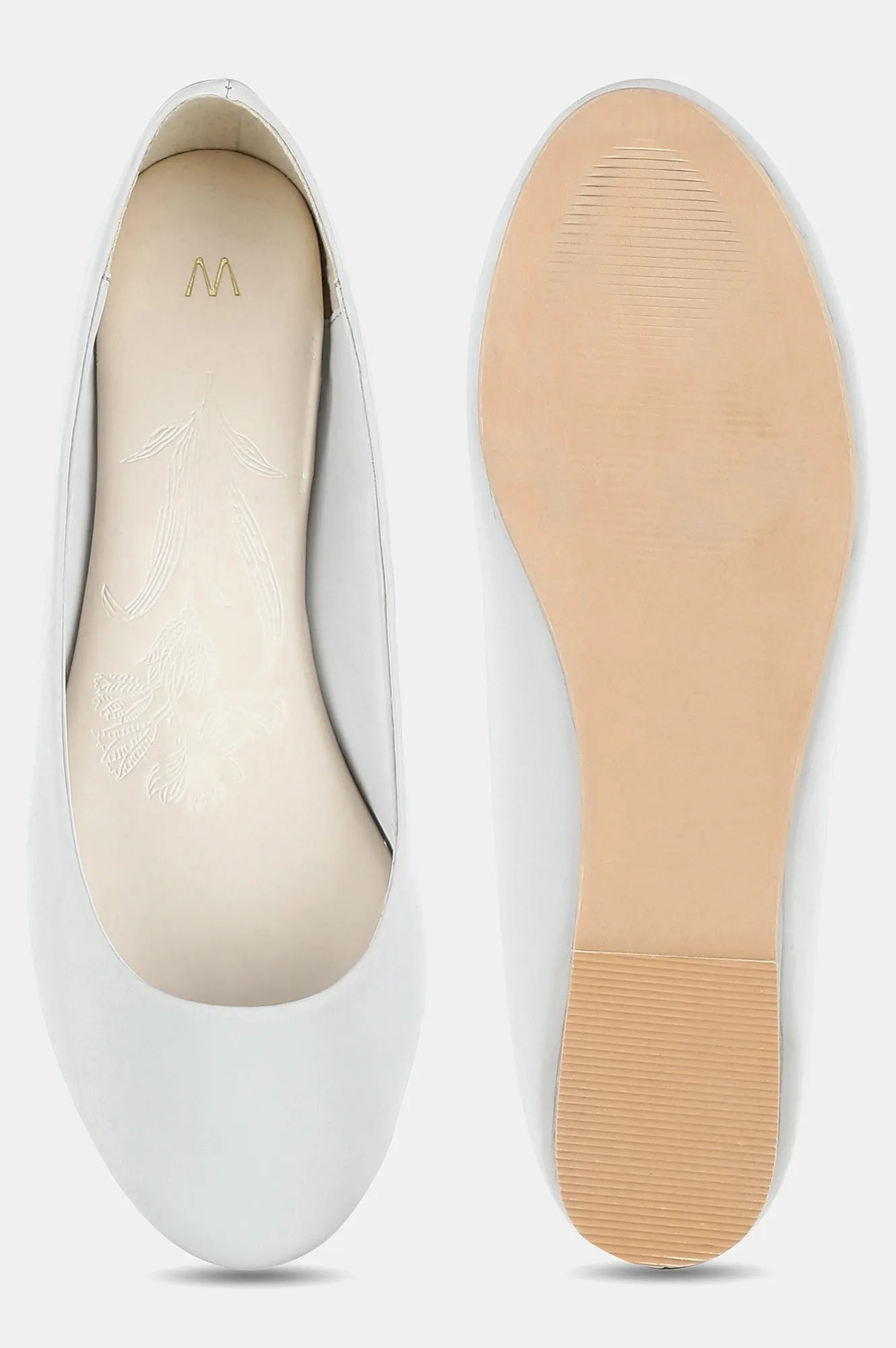 Grey Round Toe Solid Flat-Wvivian