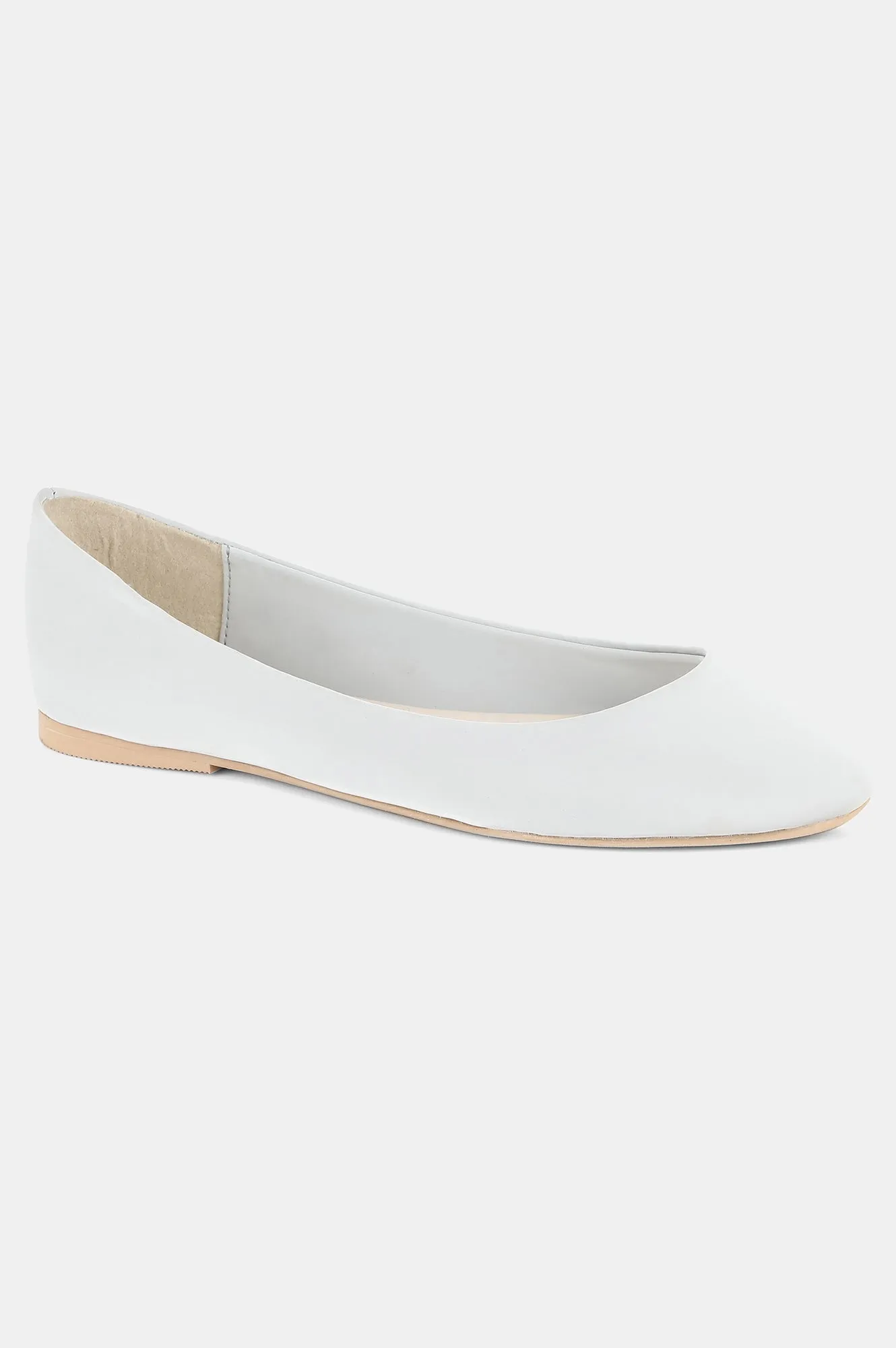 Grey Round Toe Solid Flat-Wvivian