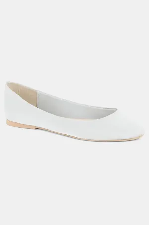 Grey Round Toe Solid Flat-Wvivian
