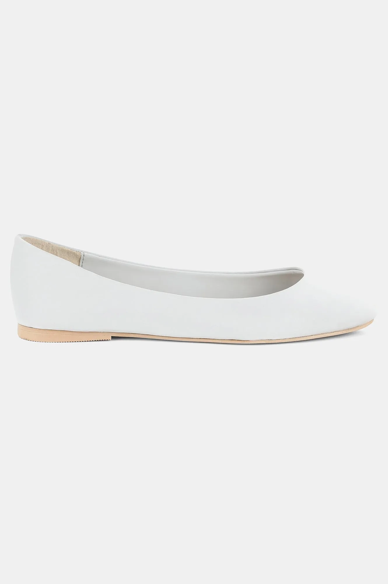 Grey Round Toe Solid Flat-Wvivian