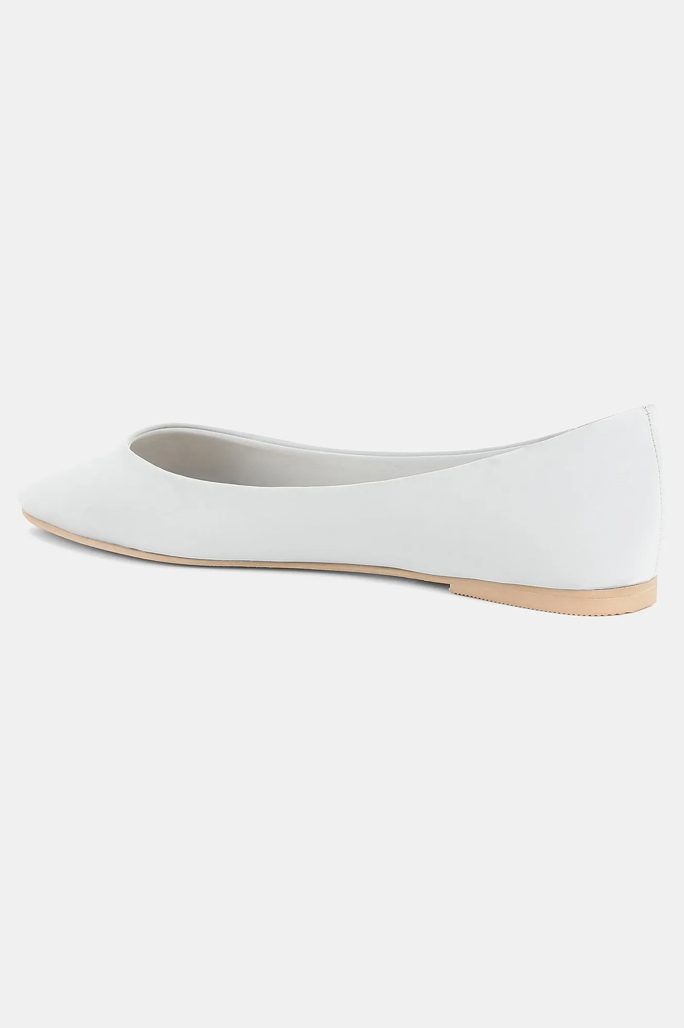 Grey Round Toe Solid Flat-Wvivian