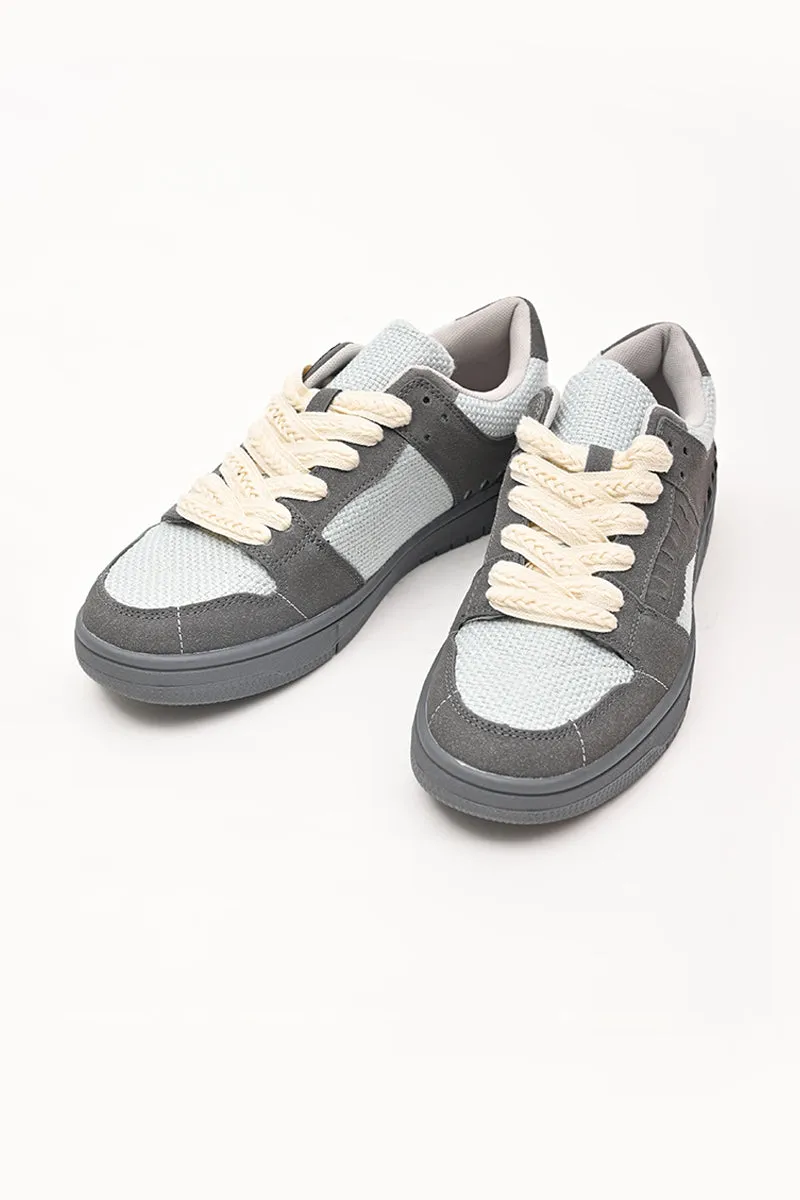Grey Textured Sneakers