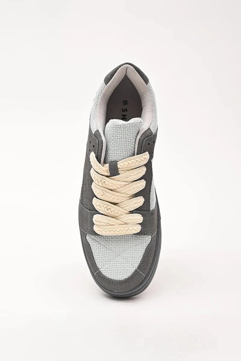 Grey Textured Sneakers