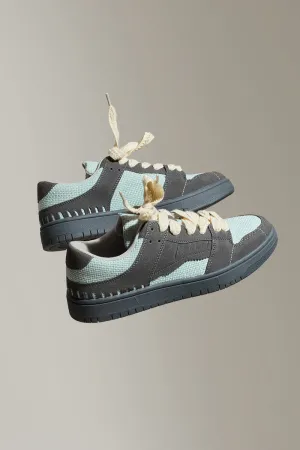 Grey Textured Sneakers