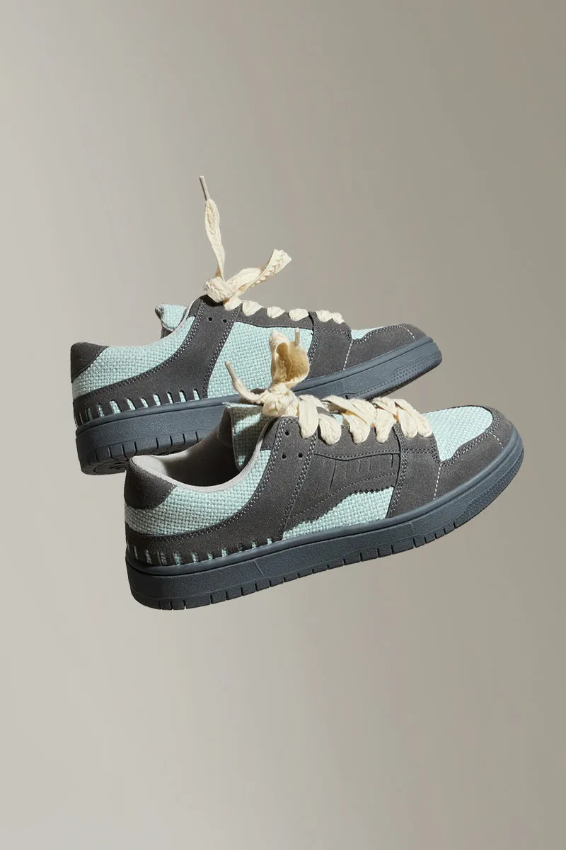 Grey Textured Sneakers