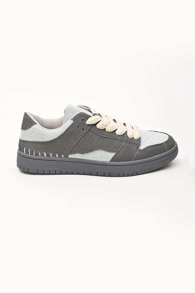 Grey Textured Sneakers
